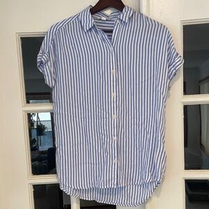 beachlunchlounge Blue and White Striped Button Down Shirt